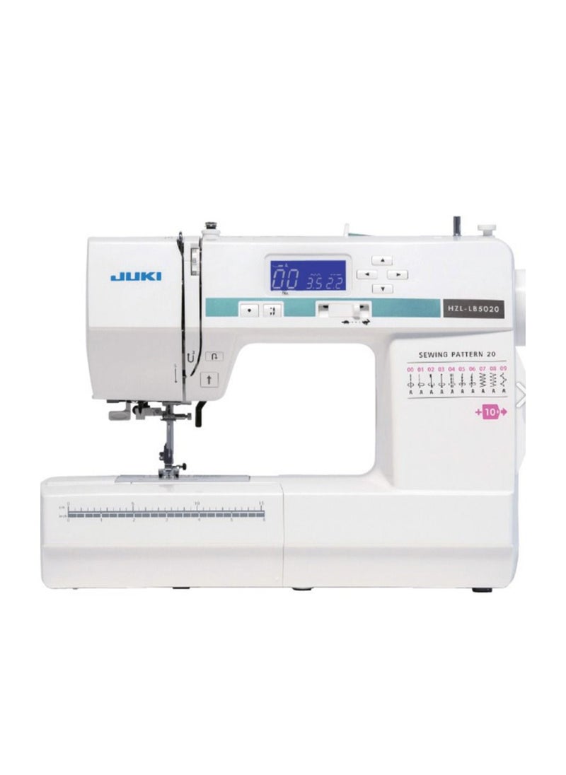 Juki - Sewing Machine Home Use JUKI Model HZL-LB5020 Works on all lightweight, medium, denim and leather fabrics - Programmed for 20 different built-in stitch designs - Image 1
