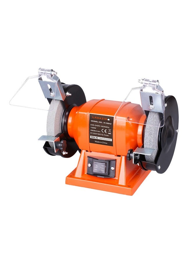 LAWAZIM Bench Grinder 5inch, 150W - High-Speed 2800 RPM, Dual Grinding Wheels with Adjustable Tool Rest & Safety Shields - Ideal for Rust Removal, Sharpening, Polishing, and DIY Metalwork  - Image 1