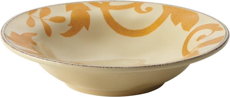 Rachael Ray Dinnerware Gold Scroll 10Inch Round Serving Bowl Almond Cream - Image 1