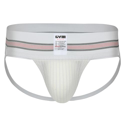 GYM Mens Old School Jockstrap (Medium, White, 1-Pack) - Image 1