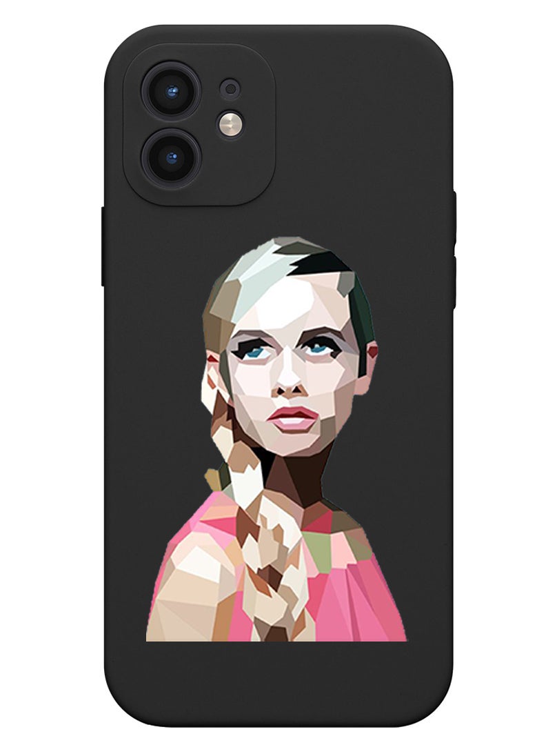 Theodor Protective Slim Fit Case Liquid Silicone Cover with Full Body Protection Anti-Scratch Shockproof Case For iPhone 12 Black  - FORZA377 Cook wine Food copy - Image 1