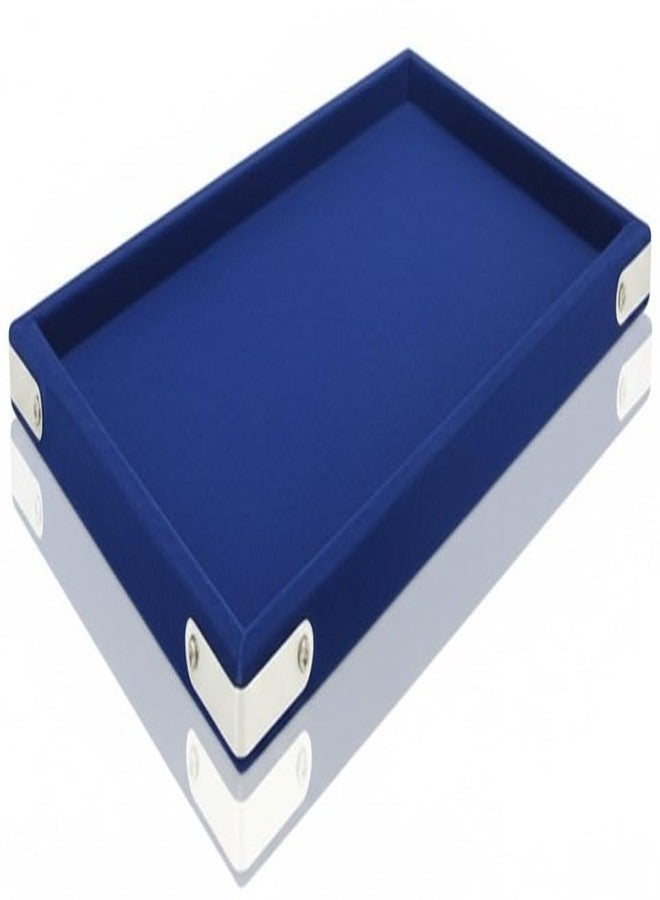 SENTONI BLUE Velvet Jewellery Finding Beading Tray Finding Display Organiser Perfect for Earrings Necklaces and Bracelets Jewellery Cosmetic Organizer Tray Pack of 1 (15x12 Inch)(BLUE) - Image 1