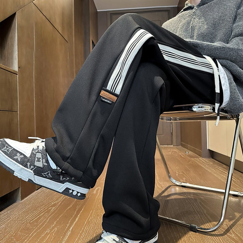 Apricot American-Style Heavy-Weight Sweatpants Boys Summer Wear Otd Pants Tall Ladded Casual Straight Pants - Image 1