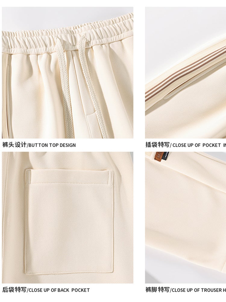 Apricot American-Style Heavy-Weight Sweatpants Boys Summer Wear Otd Pants Tall Ladded Casual Straight Pants - Image 5