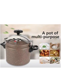 HTH Multifunction Premium Aluminum Non Stick Quick Cooking Arabic Pressure Cooker Large Capacity Commercial Pressure Cooker Pot Explosion Proof Induction Compatiable Steamer Cooking Pressure Canner with Heat Insulating Handle Leak Free Lid with Double Lock Safety Features 3/5/7/9/11/15 Liters  - Image 1