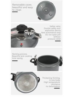 HTH Multifunction Premium Aluminum Non Stick Quick Cooking Arabic Pressure Cooker Large Capacity Commercial Pressure Cooker Pot Explosion Proof Induction Compatiable Steamer Cooking Pressure Canner with Heat Insulating Handle Leak Free Lid with Double Lock Safety Features 3/5/7/9/11/15 Liters  - Image 3