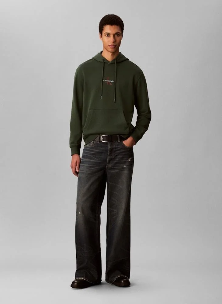 Calvin Klein Jeans  Cotton Terry Monogram Hoodie for Men | Best Price UAE