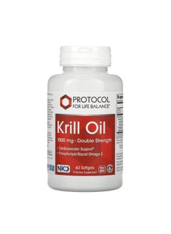Protocol For Life Balance Krill Oil Double Strength 1000 mg 60 Softgels  - Image 1