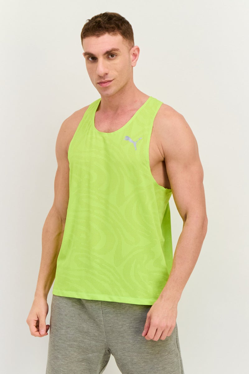 PUMA Men Sportswear Fit Sleeveless Running T Shirt, Lime Green - Image 1