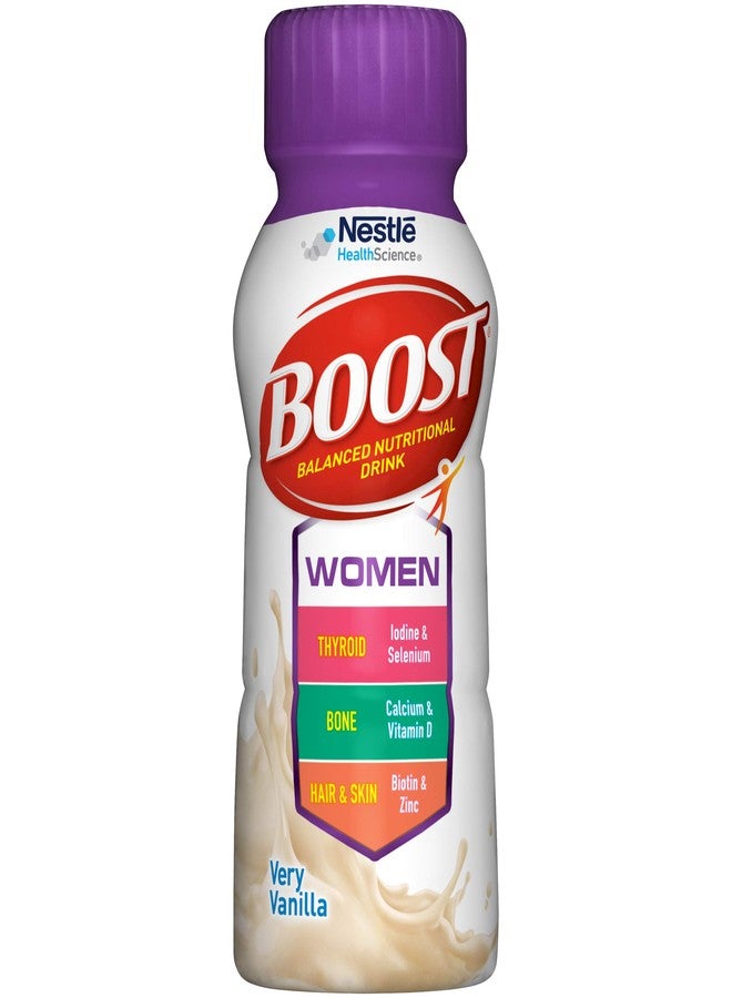 BOOST Women Balanced Nutritional Drink, Very Vanilla, 8 Ounce Bottle (Pack of 6) (Packaging May Vary) - Image 1