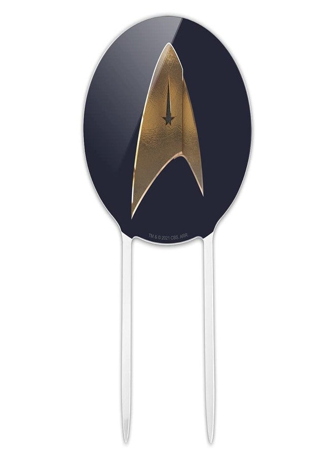 GRAPHICS & MORE Acrylic Star Trek Discovery Delta Shield Cake Topper Party Decoration for Wedding Anniversary Birthday Graduation - Image 1