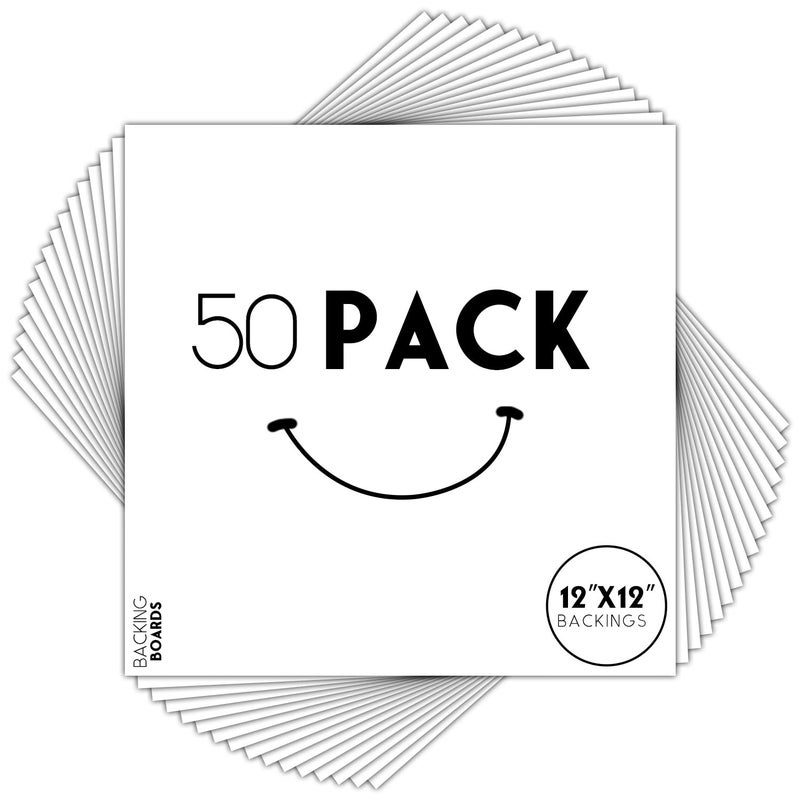 لوحات خلفية مات من غولدن ستيت آرت 12x12 لتأطير الصور، تحتوي العبوة على 50 لوحة خلفية بيضاء 50 عبوة