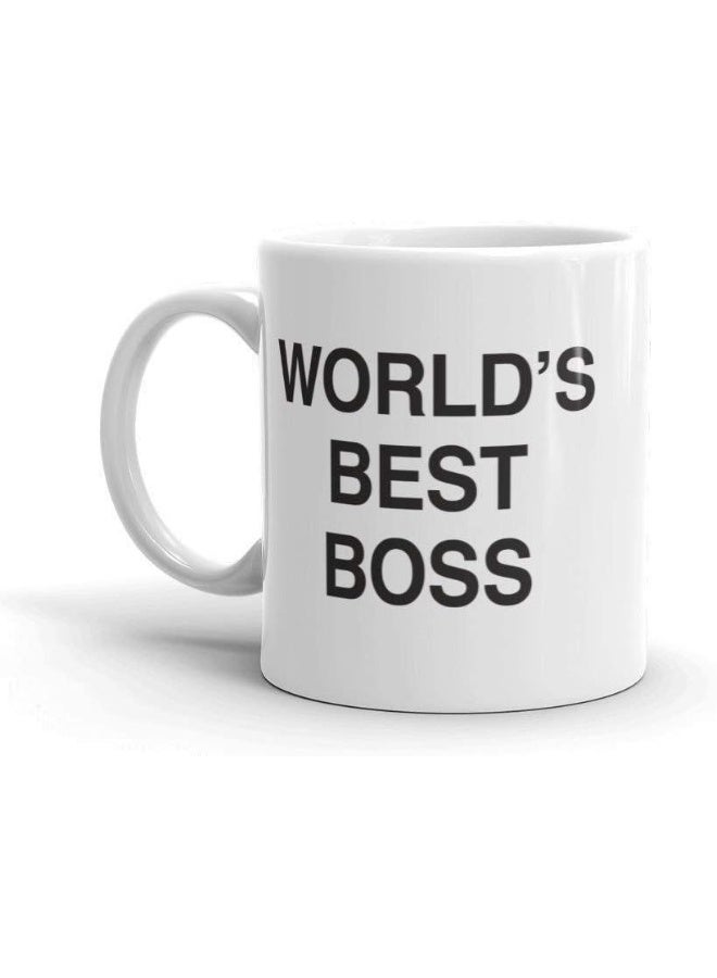 Spoil Your Wall كوب أبيض من The Office World's Best Boss - كوب قهوة رسمي سعة 11 أونصة باللون الأبيض | من Spoil Your Wall - Image 1