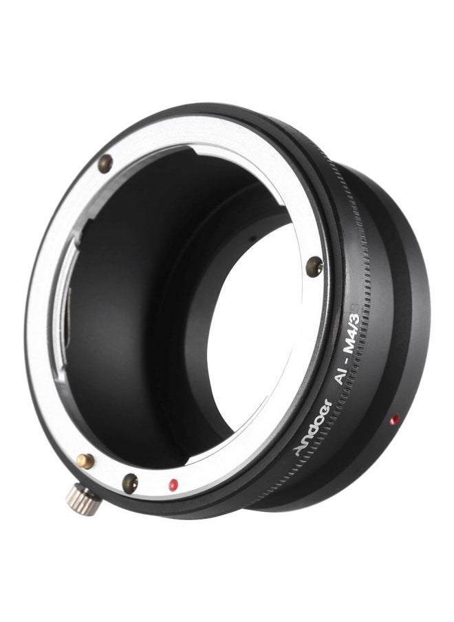 NIBEMINENT Adapter Ring For Nikon D Series AI-Mount Lens/Panasonic Olympus M4/3 Black/Silver  - Image 1