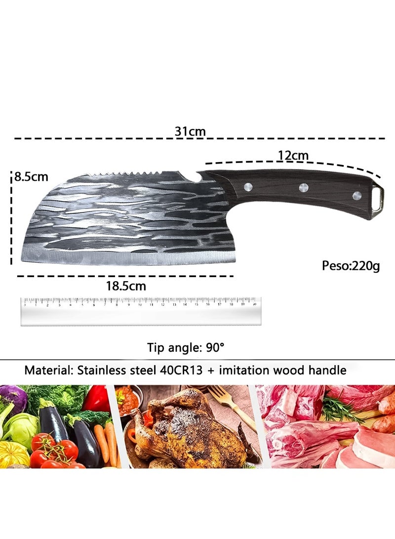 سكين تقطيع متعددة الوظائف عملية، سكين مطبخ، سكين لحم، يمكنها قطع السمك، فتح أغطية الزجاجات وقطع العظام مع ثقب للتعليق، مناسبة للطهي اليومي في المنزل - Image 2