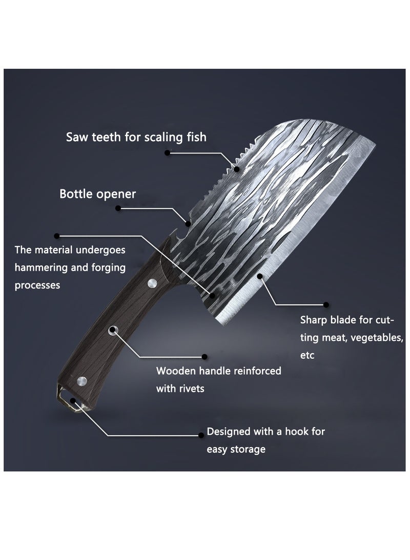 سكين تقطيع متعددة الوظائف عملية، سكين مطبخ، سكين لحم، يمكنها قطع السمك، فتح أغطية الزجاجات وقطع العظام مع ثقب للتعليق، مناسبة للطهي اليومي في المنزل - Image 3