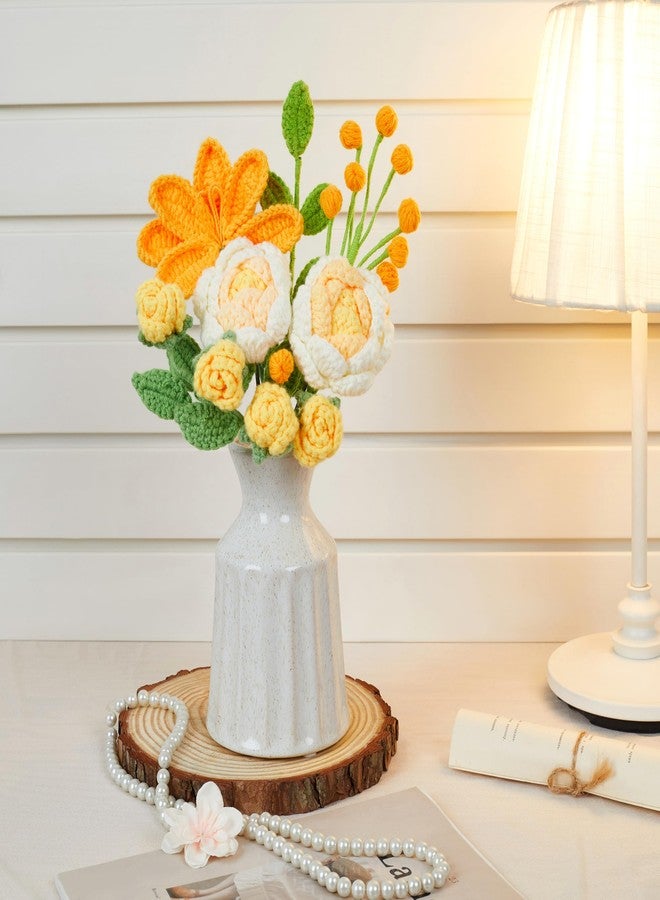 LAIDANLA Crochet Flower Bouquet Yellow Roses and Tulip Bouquet for Her, Handmade Crocheted Flowers Appreciation Graduation Anniversary Birthday Gifts for Women Wife Teacher Girlfriend Mom - Image 3