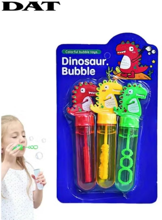 DAT Dinosaur Bubble Wands Set | Cute Dino Design + Easy Grip | 3PCS Pack | Assorted Colors | Outdoor Bubble Toy for Kids Parties & Playtime - Image 2