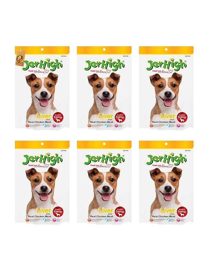 JerHigh Liver Stick Real Chicken Meat, 70 g (Pack of 6) - Image 1