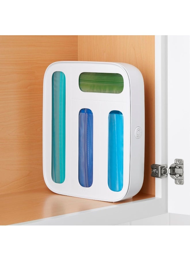 YouCopia - YouCopia StoraBag Plastic Sandwich Bag Organizer for Kitchen Storage, 4-Slot, White - Image 1