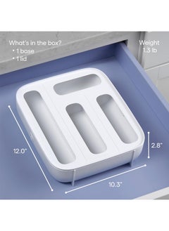 YouCopia YouCopia StoraBag Plastic Sandwich Bag Organizer for Kitchen Storage, 4-Slot, White  - Image 4