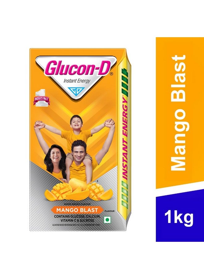 Glucon-D مسحوق جلوكوز غلوكون-دي بنكهة المانجو (1 كجم، إعادة تعبئة) | مشروب جلوكوز بنكهة المانجو اللذيذة | يوفر طاقة فورية - Image 2