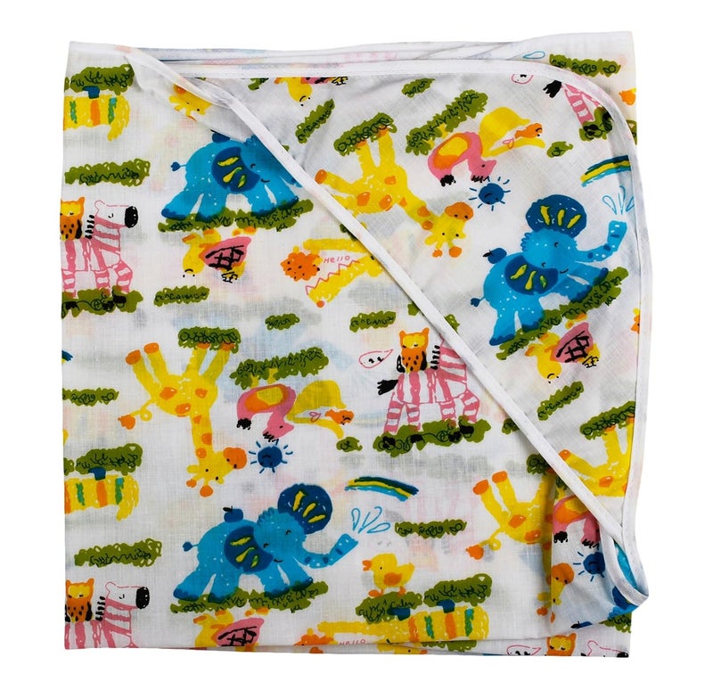 First Kids Step Baby's Cotton Single Layer Blanket (Multicolor, 0-6 Months) -Pack of 3 - Image 2