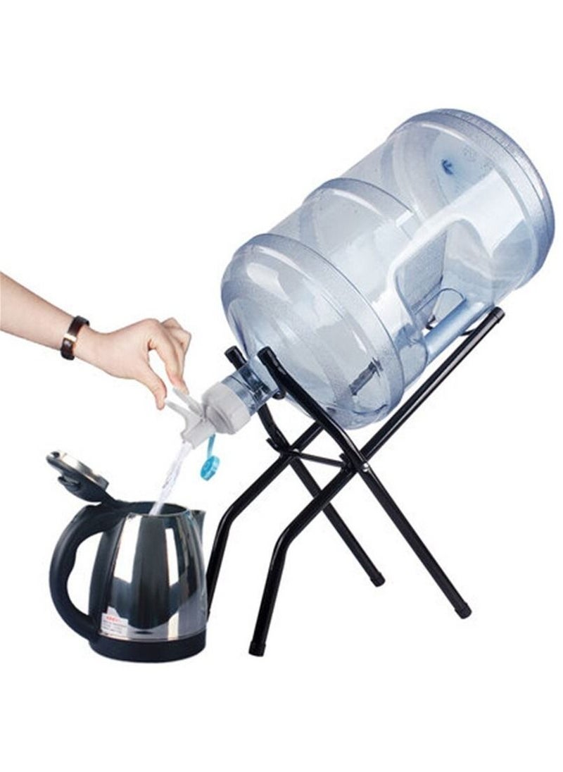 DubaiGallery - 5 Gallon Water Jug Bottle Shelf Rack Holder Dispenser Stand With 55mm Valve Plug Set Black Durable Holder Rack - Image 1