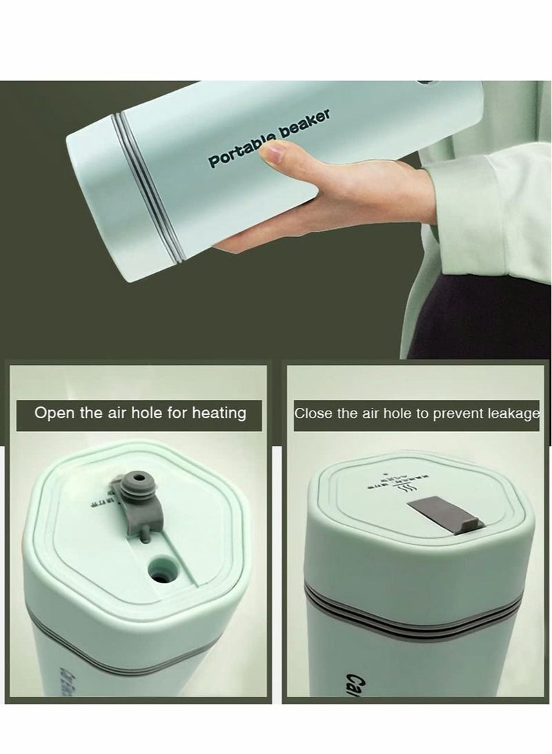 كابتن تيك غلاية كهربائية محمولة ، كوب كهربائي محمول ببطانة من الفولاذ المقاوم للصدأ ، كوب كهربائي منزلي صغير للتدفئة ، إبريق شاي سريع الطهي ، كوب واحد ، سخان مياه 350 مل ، زجاجة ماء ساخن (أخضر فاتح) - Image 4