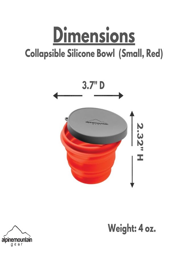 Alpine Mountain Gear Collapsible Silicone Bowl with Lid for Camping and Backpacking - Camping Dishware Gear Essentials in Small/Red (Made by Caddis Sports) - Image 3