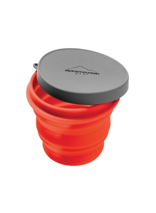 Alpine Mountain Gear Collapsible Silicone Bowl with Lid for Camping and Backpacking - Camping Dishware Gear Essentials in Small/Red (Made by Caddis Sports) - Image 1