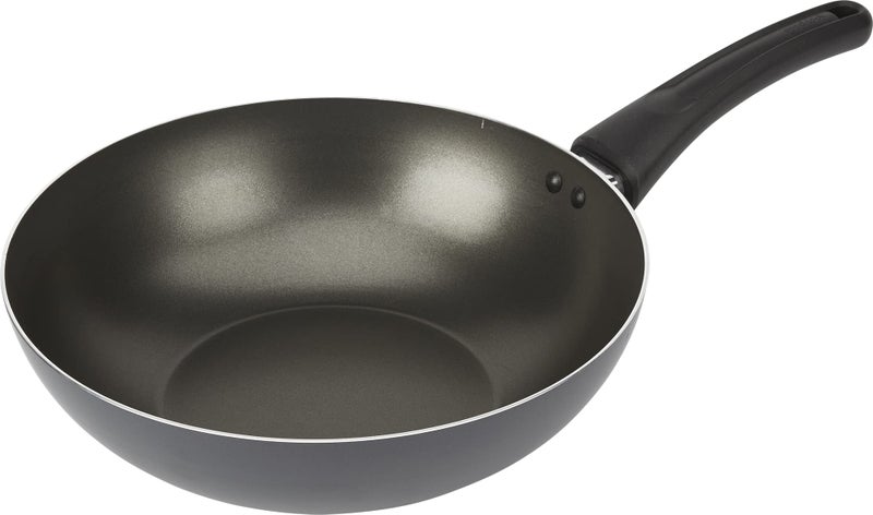 GoodCook Everyday Nonstick 11Inch Stir Fry Pan Deep Walled Skillet for Easy Mixing EvenHeating Aluminum Wok Ergonomic Handle Charcoal Silicone Lacquer Black Frying Pan