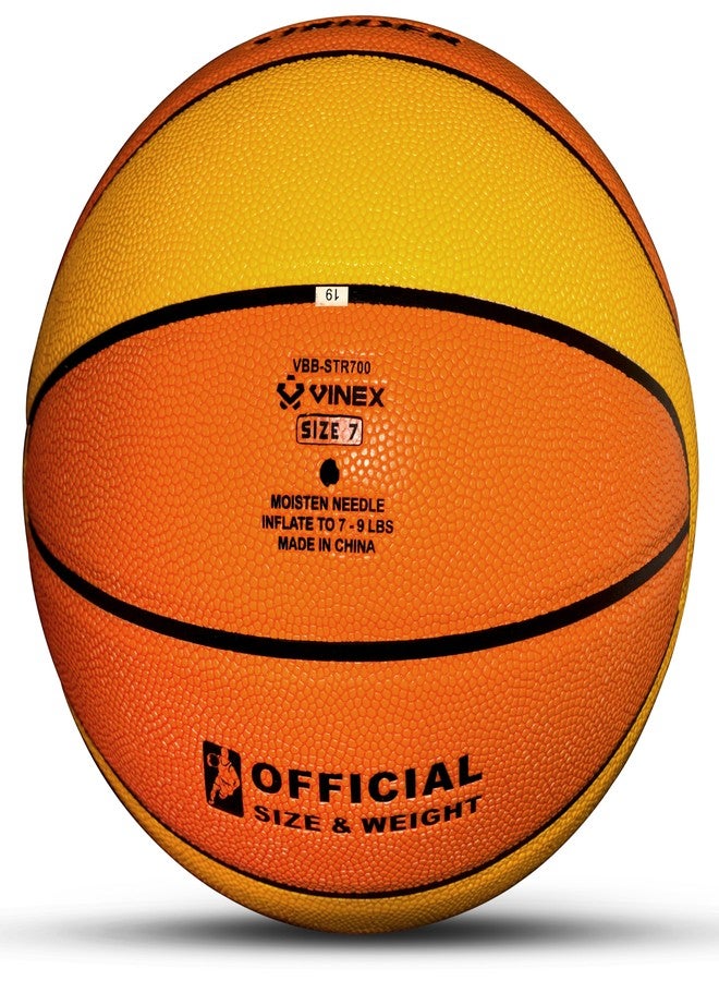 فينكس كرة سلة فينكس ستريدر مقاس 7 - مصنوعة من مادة البولي يوريثين الماصة للرطوبة، مقاومة للماء، قبضة فائقة، مثانة من البوتيل، مغلفة، ملفوفة بالنايلون - للعب في الأماكن المغلقة والمفتوحة - Image 4
