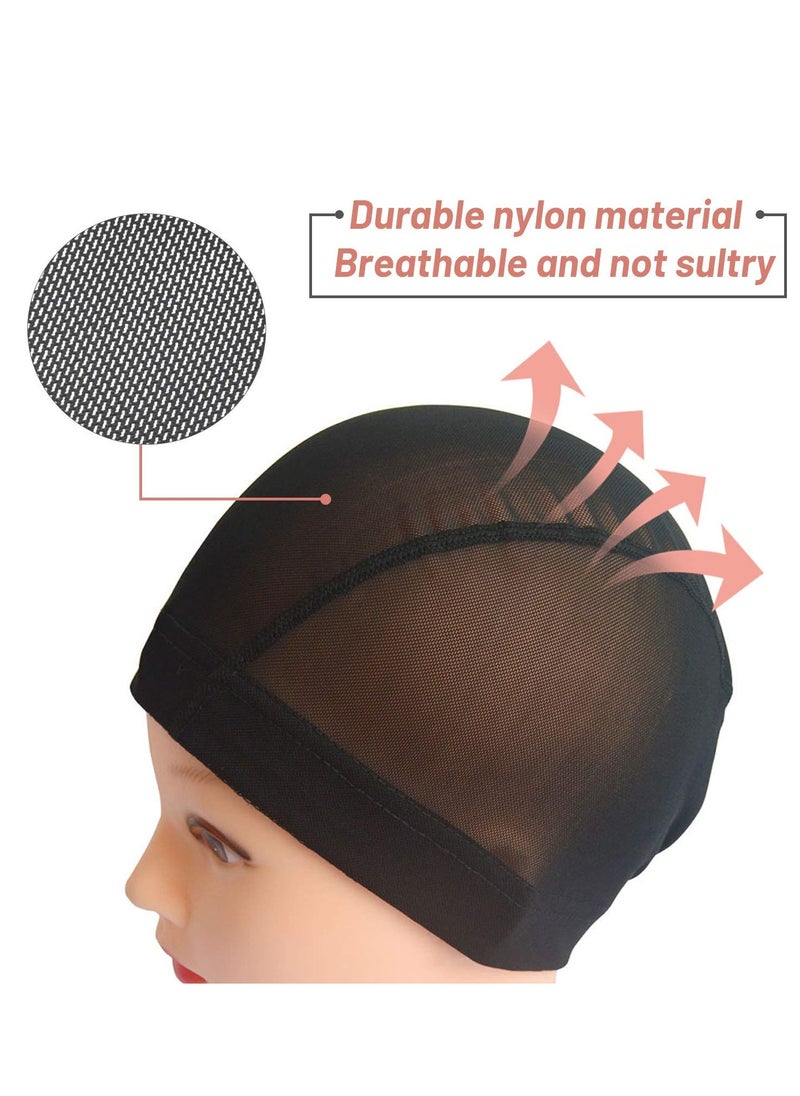 SYOSI Wig Caps 6 Pack Mesh Dome Cap for Wig Making Stretchable Dome Mesh Women Lace Front Wig Black Mesh Dome Caps with Wide Elastic Band Suitable for Any Hairstyle for Role Playing Clothing Black  - Image 5