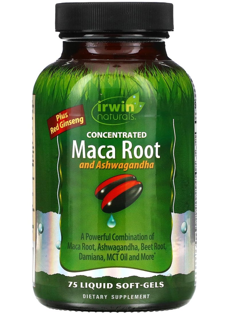 Irwin Naturals Concentrated Maca Root and Ashwagandha, 75 Liquid Soft-Gels 