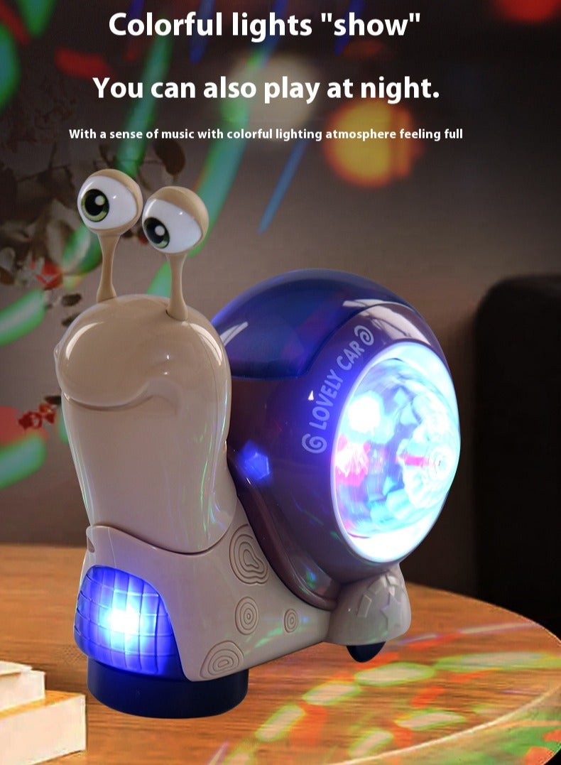 Loquat Little snail toy car/music projection light/swing nodding - Image 1