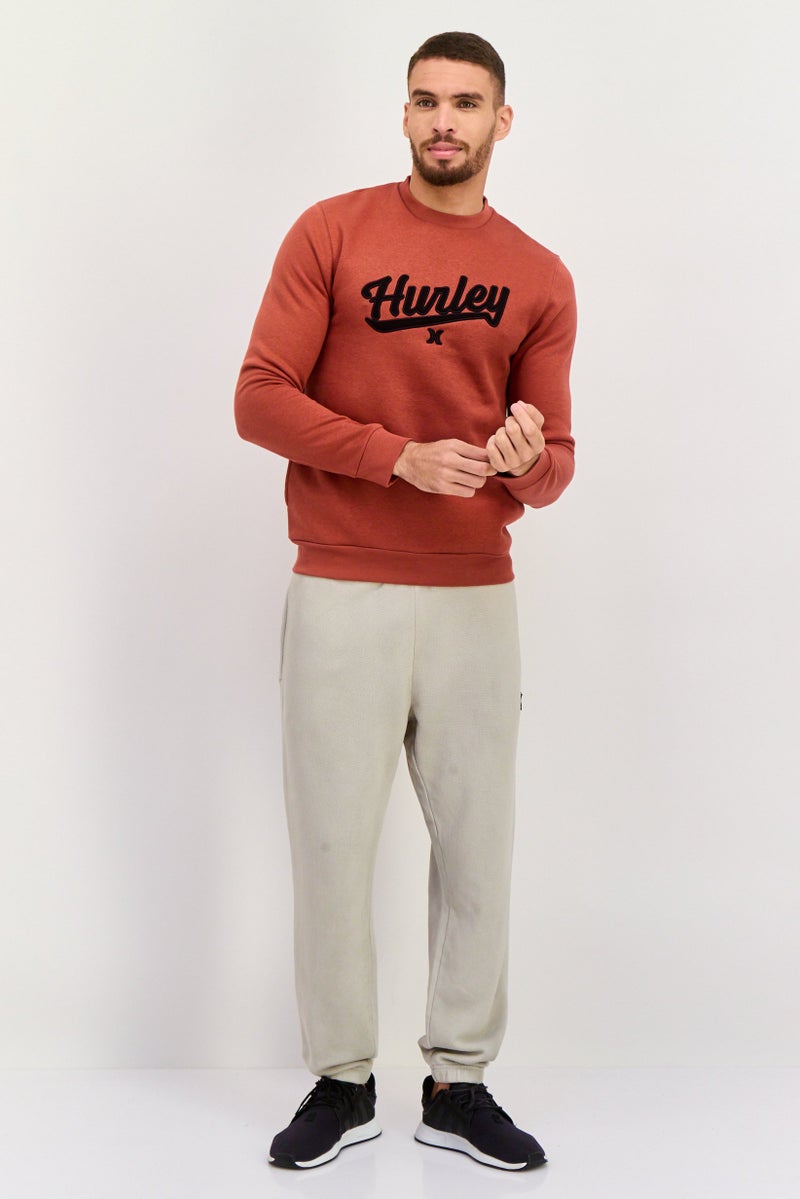 Hurley Men Sportwear Fit Long Sleeve Training Sweatshirt, Rust  - Image 4