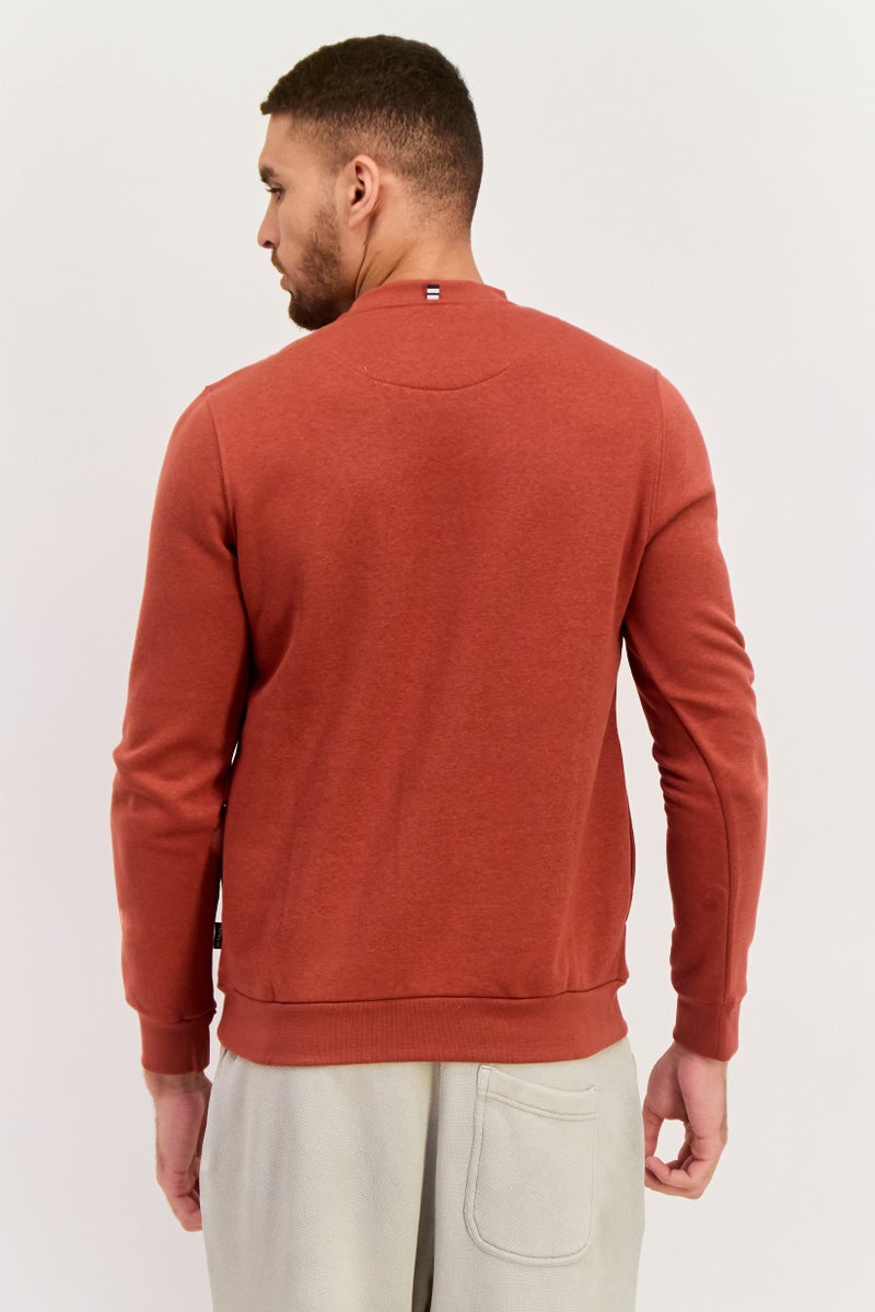 Hurley Men Sportwear Fit Long Sleeve Training Sweatshirt, Rust  - Image 3