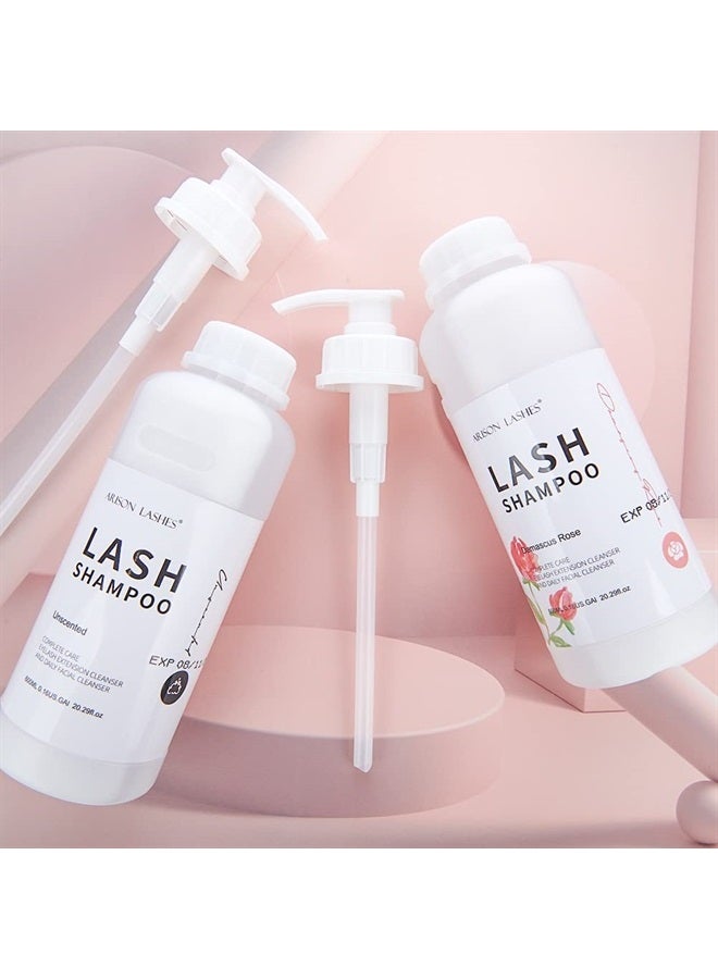ARISON LASHES Arison Eyelash Eyelash Extension Shampoo 600ml / Eyelid Foaming Cleanser/Wash for Extensions and Natural Lashes/Paraben & Sulfate Free Safe Makeup & / Professional & Self Use (unscented)