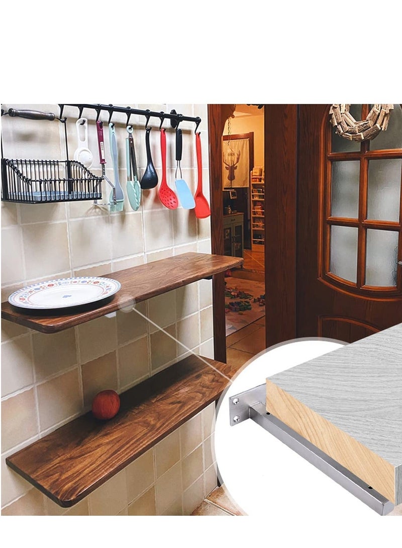 Floating Shelf Brackets,  2 Pcs 6 inch Silver Heavy Duty Shelf Brackets, Premium Solid Steel Shelf Supports for Shelves, Heavy Floating Shelves Hardware for Shelves Support DIY  - Image 4
