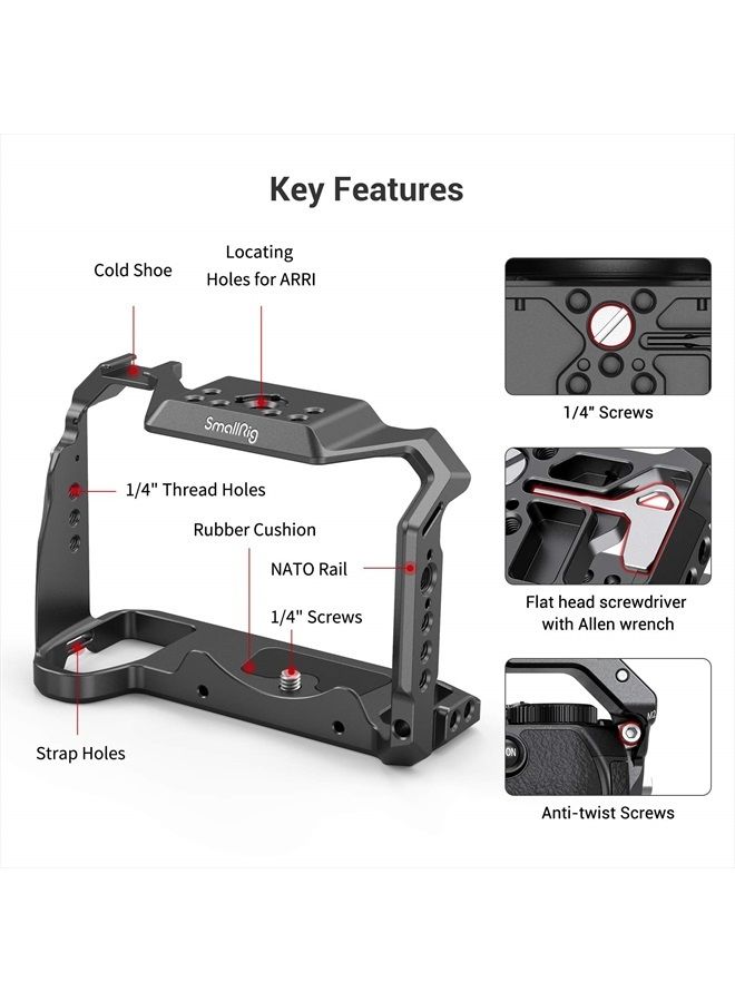 SmallRig S5 Cage Kit for Panasonic LUMIX S5 Camera, Aluminum Alloy Camera Cage with NATO Rail and Cold Shoe Mount for Microphone and Light 2983 - Image 2