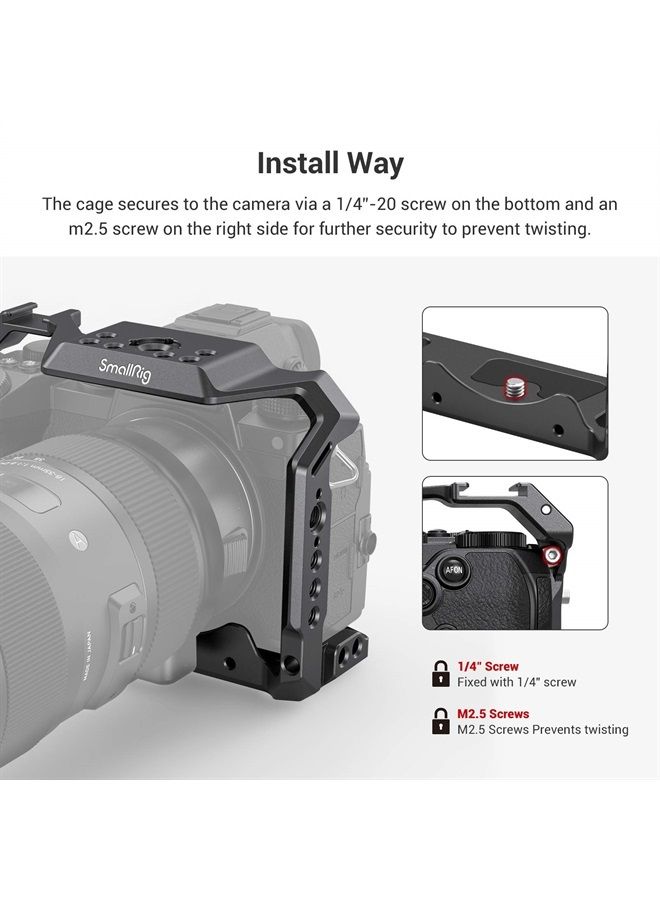 SmallRig S5 Cage Kit for Panasonic LUMIX S5 Camera, Aluminum Alloy Camera Cage with NATO Rail and Cold Shoe Mount for Microphone and Light 2983 - Image 4