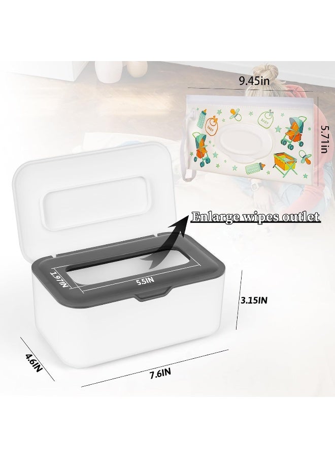 Whiidoom Baby Wipes Dispenser Wipes Holder Wipes Container Case, Keep Wipes Fresh and Clean, for Home Office Kitchen (New Grey) - Image 2