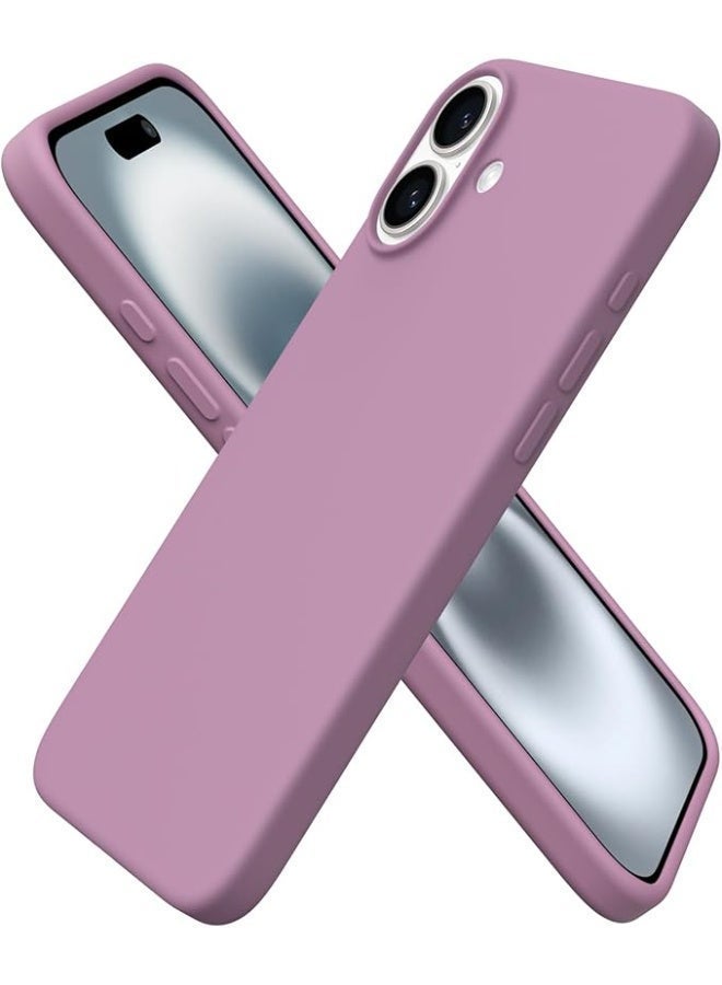 جراب متوافق مع iPhone 16 Plus مقاس 6.7 بوصة، جراب هاتف نحيف من السيليكون السائل بثلاث طبقات مغطى بالكامل بجل ناعم مطاطي وغطاء واقٍ مقاس 6.7 بوصة، أرجواني
