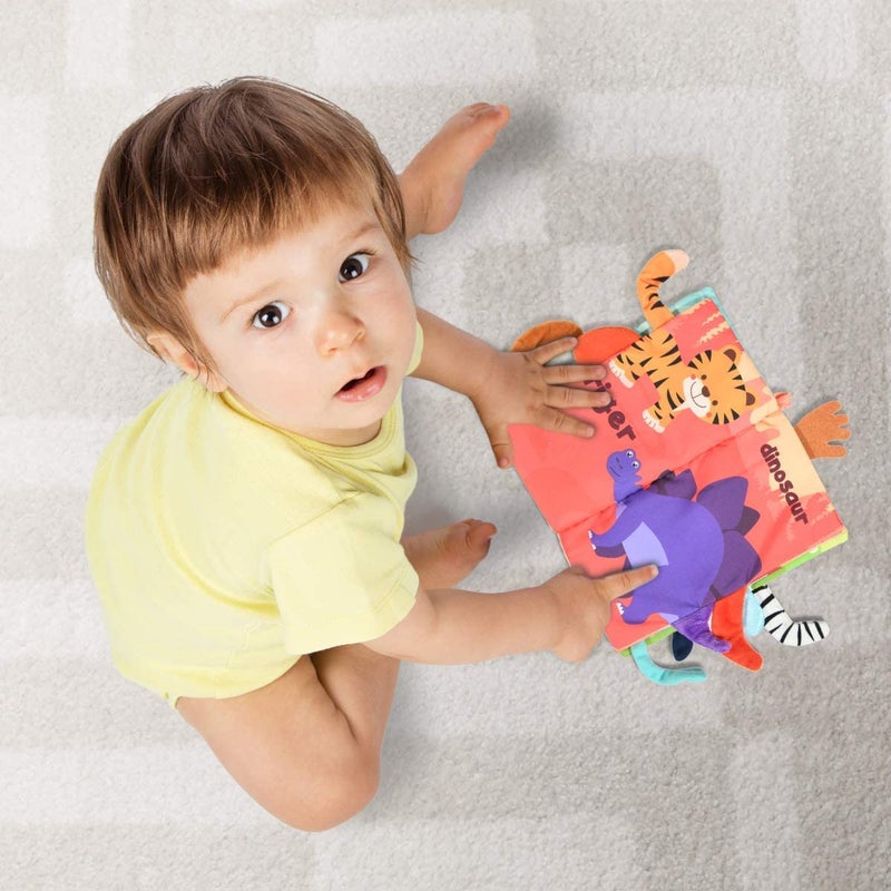 Vicloon كتب فيكلون للأطفال 0-6 أشهر، كتب قماش ناعمة، كتب استحمام للأطفال، ألعاب بطن للأطفال، ألعاب حسية عالية التباين، كتب تعليمية مبكرة قابلة للغسل وغير سامة - Image 2