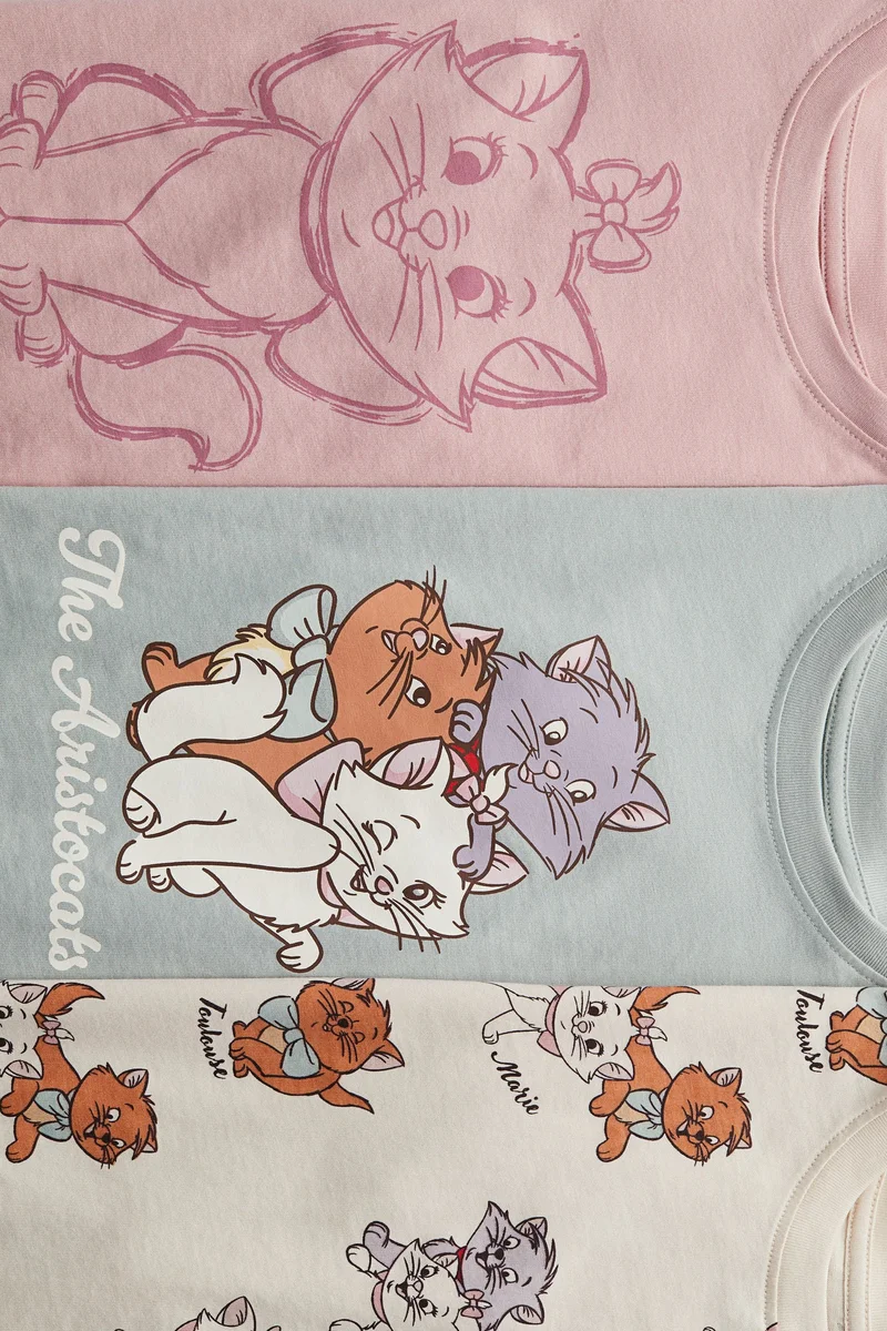 اتش اند ام بلوزة جيرسيه مزينة بطبعة - عبوة من 3 قطع