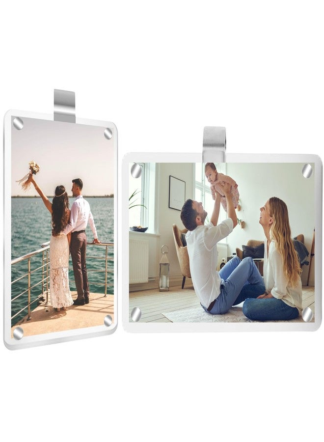 MOTOFITOOL Car Sun Visor Photo Holder, Car Visor Clip, Universal Magnetic Photo Clip, Car Picture Frame, Decorate Your Car Visor Clip with Personality, Transparent, 2.4x3.5 Inch - Image 1