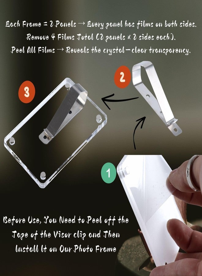 MOTOFITOOL Car Sun Visor Photo Holder, Car Visor Clip, Universal Magnetic Photo Clip, Car Picture Frame, Decorate Your Car Visor Clip with Personality, Transparent, 2.4x3.5 Inch - Image 3