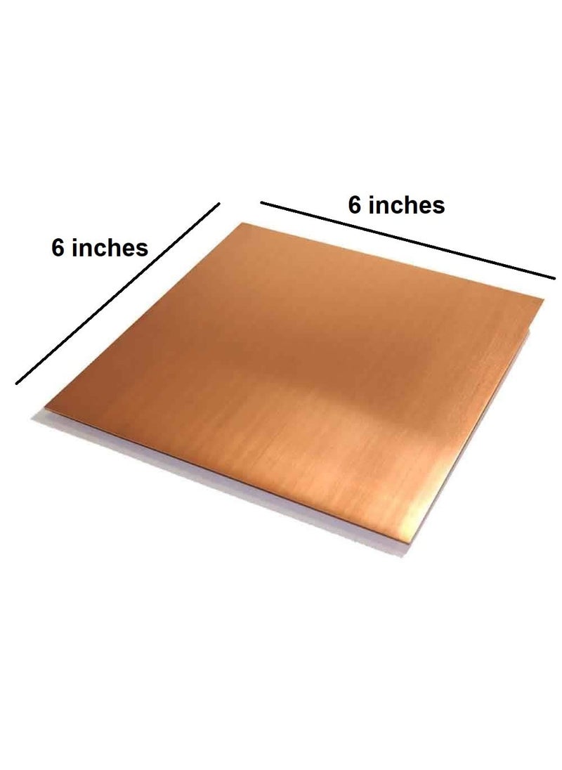 ART IFACT ART IFACT 999 Pure Copper Cu Metal Sheet Plate For Lab Suuplies Artistic work Handicrafts DIY projects Industrial earthing or craft Structured Water 150mm x 150mm x 05mm  - Image 2