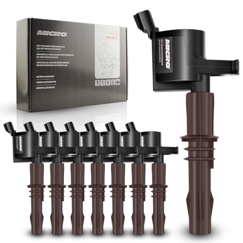 Micro Set of 8 Brown Boot Ignition Coil Pack Compatible with Ford Lincoln Expedition F450 F550 Super Duty Navigator 4.6L 5.4L 6.8L Replacement for 8L3Z-12029-A C1659 DG521 - Image 1